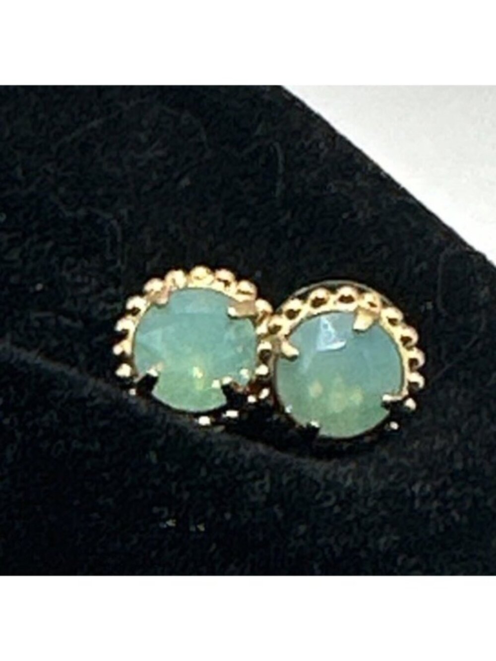 Sorrelli Pacific Opal Simplicity Cushion Cut Stud Earrings Gold Pierced